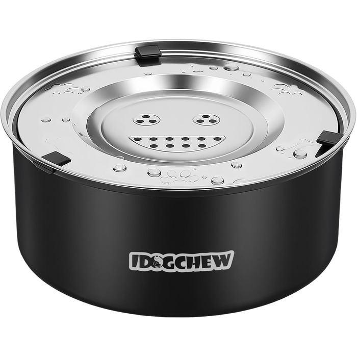 Миска для собак без облизування, нержавіюча сталь, 3L, чорна, з антиковзним дном, легко миється, для собак