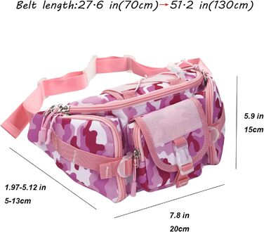 Тактична чоловіча поясна сумка Molle, водонепроникна, унісекс, рожевий камуфляж