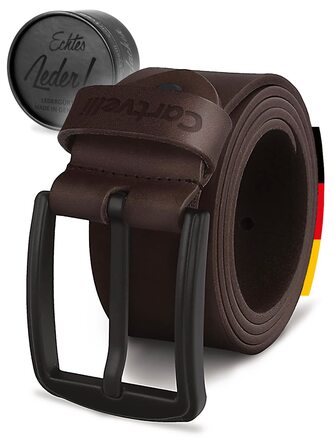 Чоловічий шкіряний ремінь 900001874 - 40 мм, Made in Germany, у подарунковій коробці, матова пряжка (темно-коричневий, розмір пояса 110)