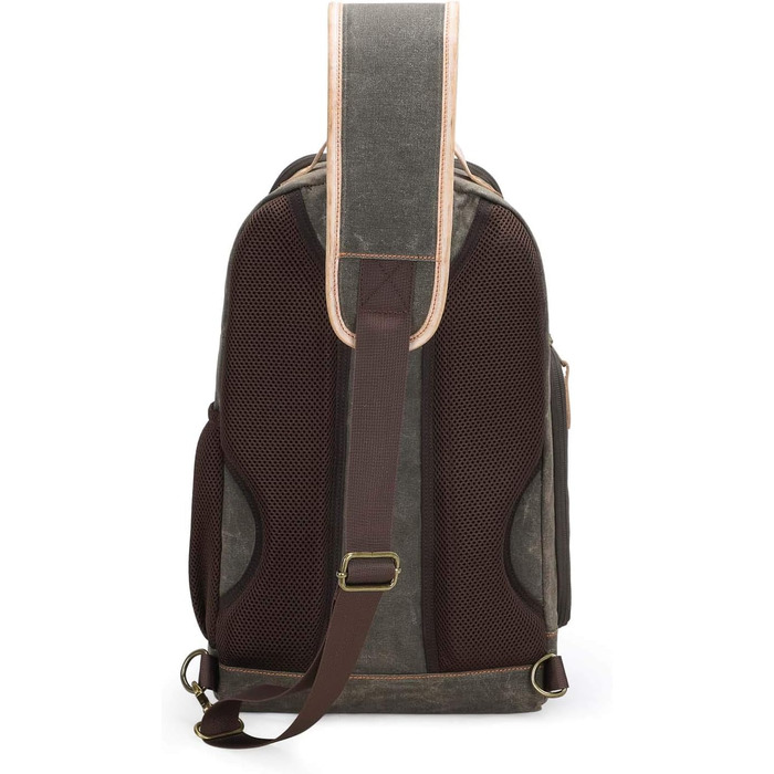 Сумка для камери Neuleben Sling Rucksack Vintage, водонепроникна, з канвасу, унісекс (зелена)