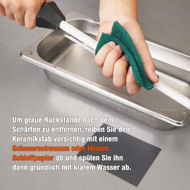 118H Professional Ceramic Sharpening Rod Kitchen Knife Sharpening Rod with Break-Resistant Cap Built-in Angle Guide