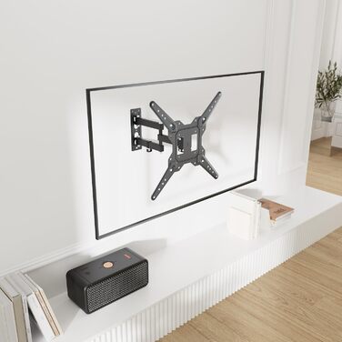 Настінний кріплення для телевізора 26-55 дюймів, VESA 100x100-400x400 мм, поворотне, нахильне, висувне, для LED, OLED, плоских та curved телевізорів, до 30 кг