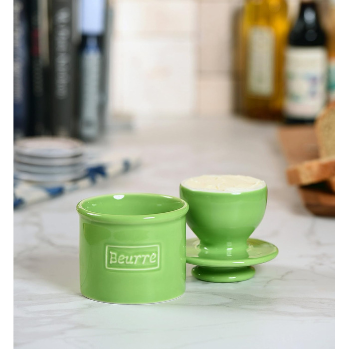 Маслянка Butter Bell BB-CCLGS оригінальна, ретро-колекція, кераміка, лаймово-зелена