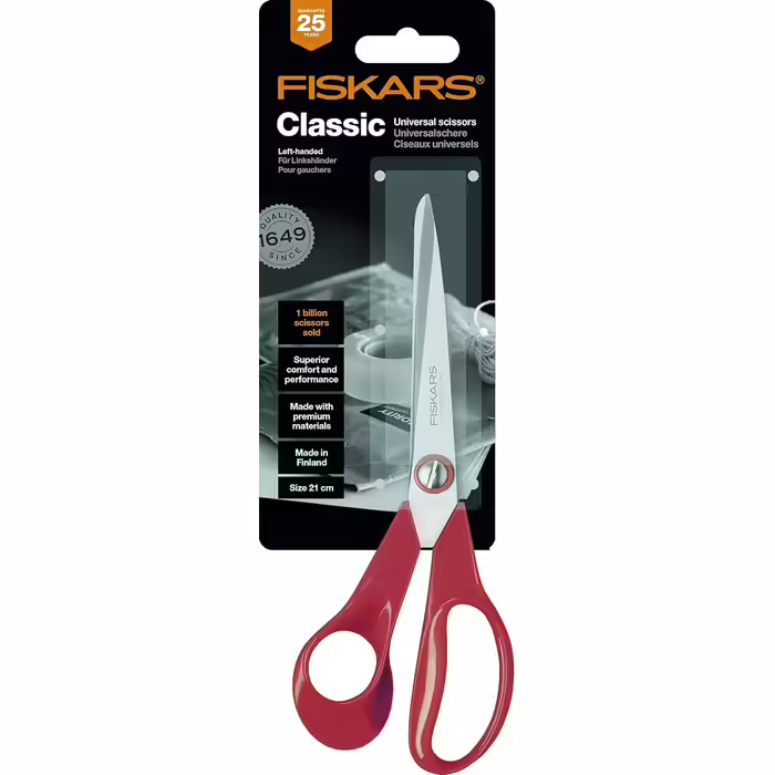 Fiskars універсальні ножиці для лівші 21 см, сталь/пластик, Classic