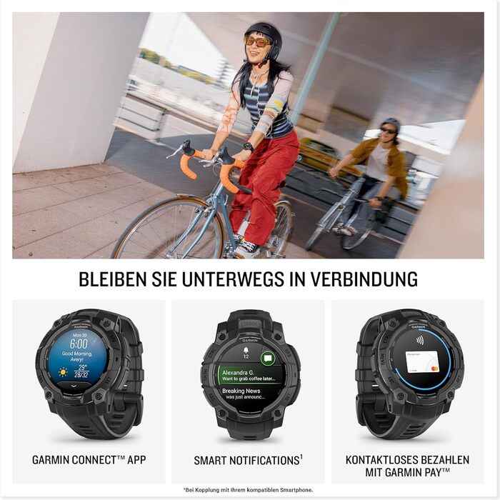 Розумний годинник Garmin Instinct 3 45mm AMOLED - GPS, Multisport, Health Coach, Чорний