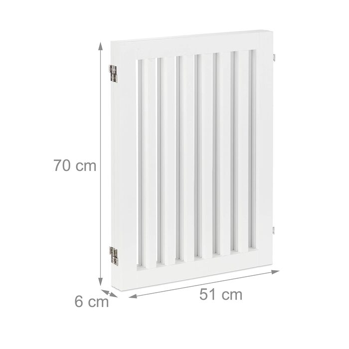 Захисне ворота для собак Relaxdays, 70x154 см, 3 панелі, складане, з ніжками, біле, MDF