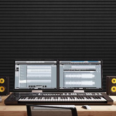 Акустичні панелі TONOR самоклеючі для звукоізоляції, шумопоглинаючі панелі для студії, офісу та дому, 120x60x1.8 см, чорний колір, 4 шт.