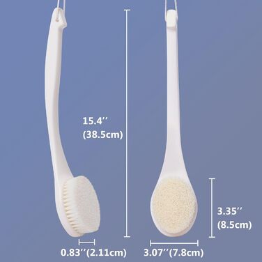 Масажна щітка для спини, щітка для душу, скребок для тіла з довгим руків'ям для пілінгу та масажу. Покращує кровообіг (Чорний PE). PE – Чорний (PE – Кремовий)