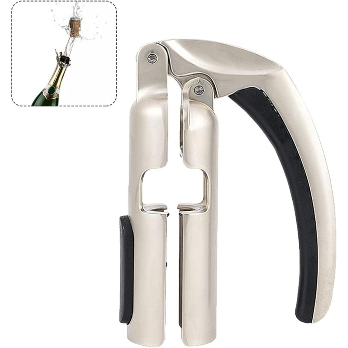 Професійний штопор для шампанського, вина та ігристих вин - відкривач для барів та кухні (сріблястий)
