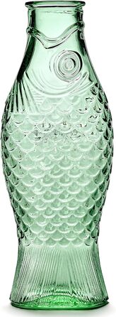 Glass Giraffe for Iced Tea without Lid | Fish & Fish Glasses | Wine Decanter 0.85 Liter | Clear Bottle for Hot and Cold Drinks like Coffee Carafe or Filtered Water | For the Beverage Refrigerator