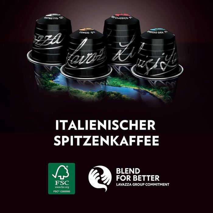 Кава в капсулах Lavazza Espresso Maestro Lungo Intenso для Nespresso Original, 100 шт, нотки какао та карамелі, інтенсивність 8/13