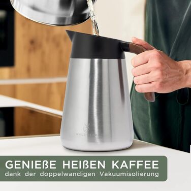 WALDWERK Thermos Flask (1.5L) - Coffee Pot made of double-walled 304 Stainless Steel - Insulated Carafe with drip-free spout - Coffee Pot Thermo