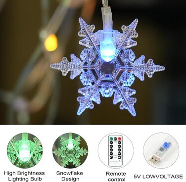 Льоново-світловий гірлянда AUAUY на Різдво: 6м, 40 LED, 2 режими, вологостійка, для дому та саду