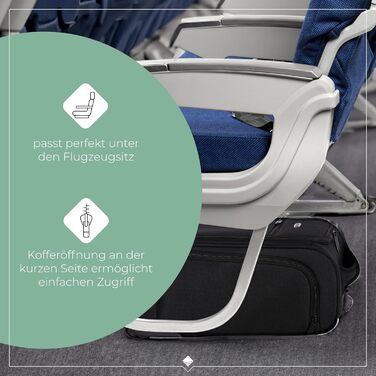 Чемодан ручної поклажі Travelite, 43 см, 28 л, з сумкою для ліквідів, 2 колеса, чорний