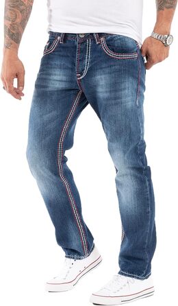 Чоловічі джинси Rock Creek RC-2056, темно-сині, вінтаж, щільні шви, розмір 42W/36L