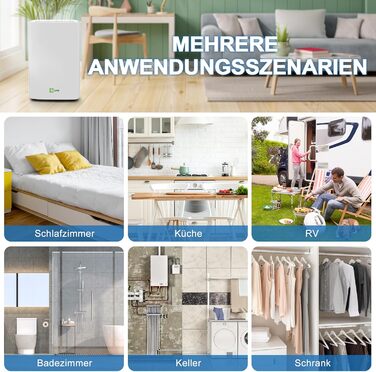 Електричний осушувач повітря 9л/24г, тихий, з дитячим замком та захистом від переливу, автоматичний перезапуск, для спальні, ванної, підвалу та пральні