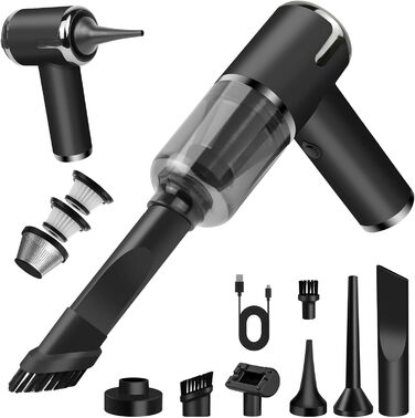 Акумуляторний пилосос AGARLE для авто, ручний міні-пилосос, багатофункціональний з насадкою, для видалення шерсті тварин, потужність 6000 Па