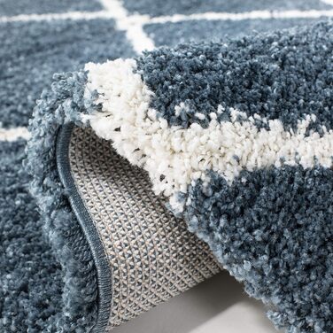 Килим SAFAVIEH Zottelig для вітальні, їдальні, спальні - колекція Hudson Shag, високий ворс, 183 x 274 см, сіро-блакитний та слонова кістка