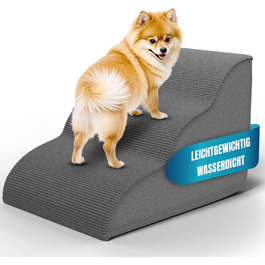 Сходинка для собак Nuraya: 3 сходинки, 40 см, з антиковзким покриттям. Підходить для маленьких собак та котів. Зручна та миється.