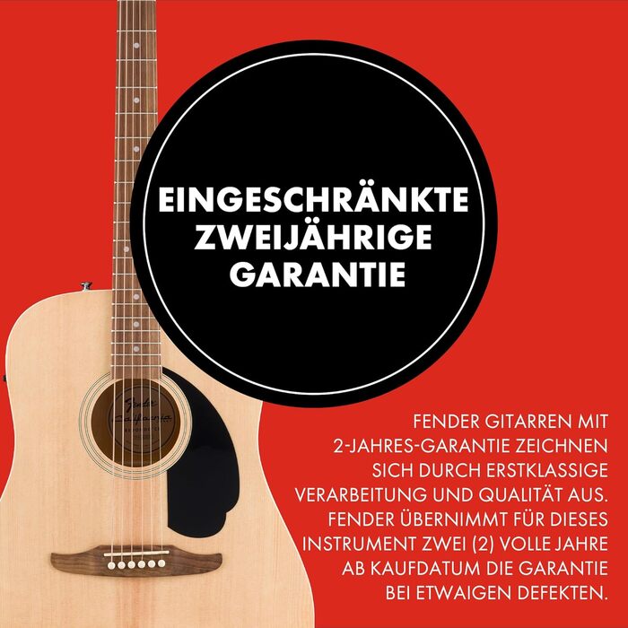 Акустична гітара Fender California Debut Redondo Dreadnought з Cutaway CE, Fichtendecke, чорним пікгардом, Natural, електроакустична гітара CA Natural