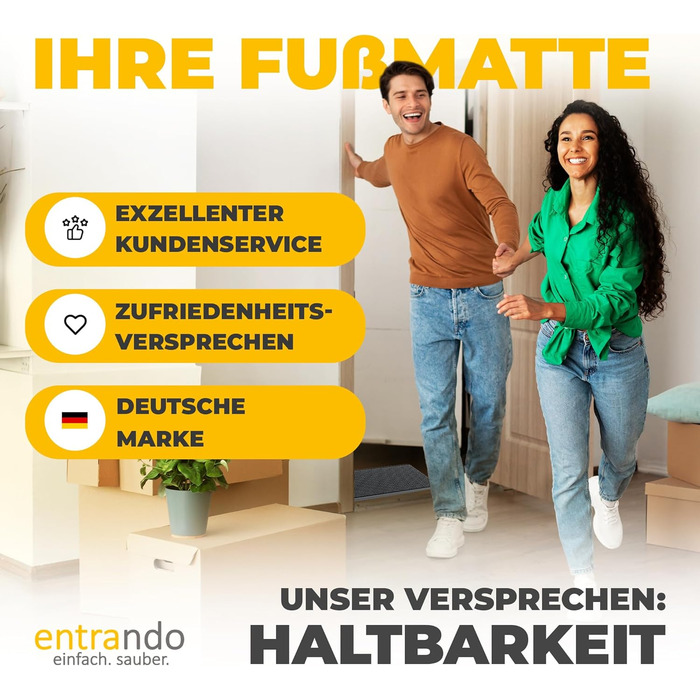 Килимок для порогу Entrando 40x60 см - алюміній, антиковзаючі, для дому, тераси та вхідних дверей - вологостійкий килимок для збору бруду з щітковим профілем - чорний (світло-сірий)