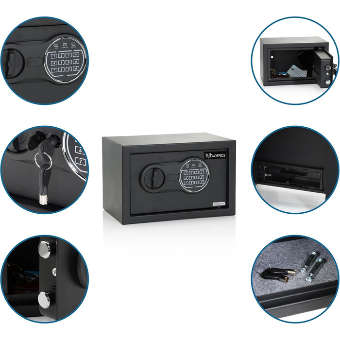 Офісний сейф Tresor COMPACT III з цифровим замком, 8.5 л, сталевий, чорний, 20x31x20 см