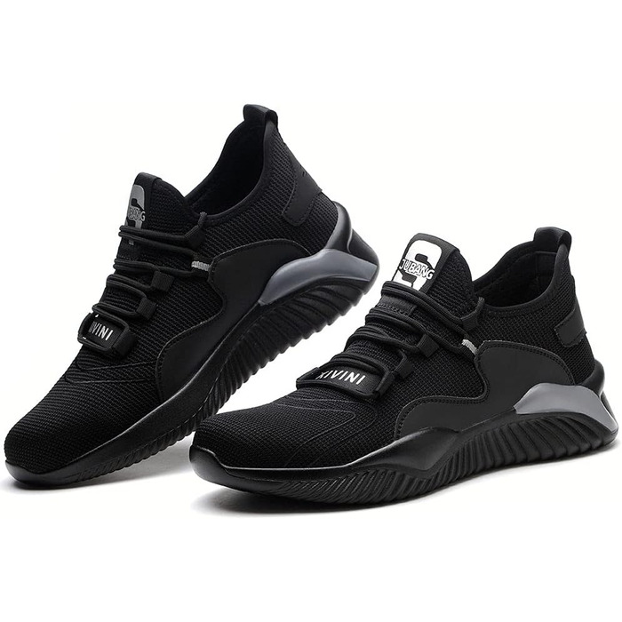 Робочі черевики / захисні черевики для чоловіків та жінок. Легкі, з металевим підноском, дихаючі, неслизькі, спортивного стилю, чорного та сірого кольорів, розміри 36-46 EU.