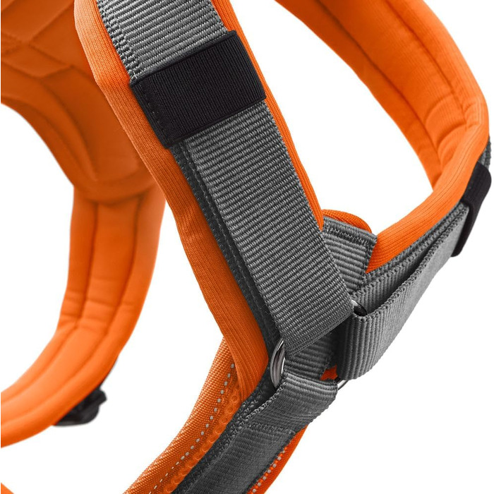 Нашийник для собак HUNTER Maldon, коричнево-сірий, L, м'який, комфортний, з 3M Scotchlite, регулюється, з м'яким ручним тримачем