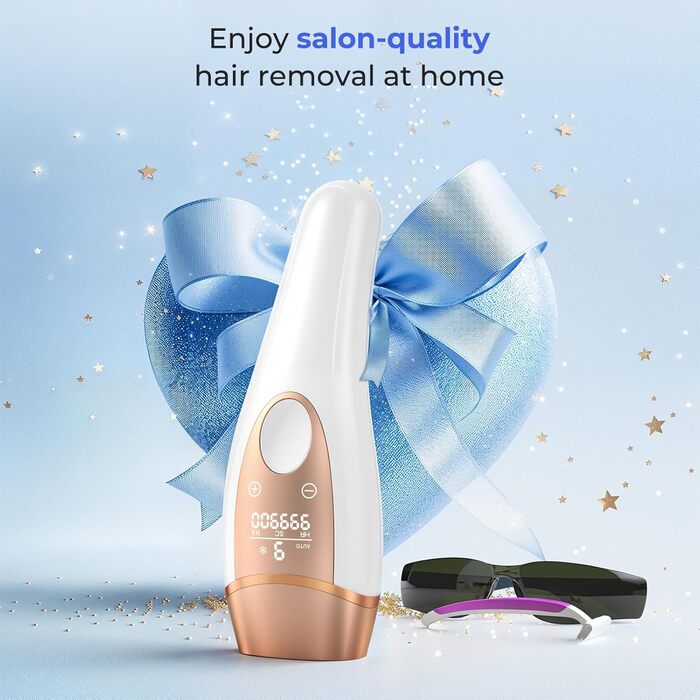 IPL-пристрій для епіляції з охолодженням, безболісна лазерна епіляція для жінок та чоловіків, 9 рівнів потужності, 999 900 імпульсів світла, для тіла, пахв, зони бікіні