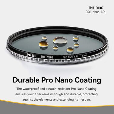 NiSi True Color CPL фільтр поляризаційний 67mm з багатошаровим нанопокриттям для об'єктивів камер