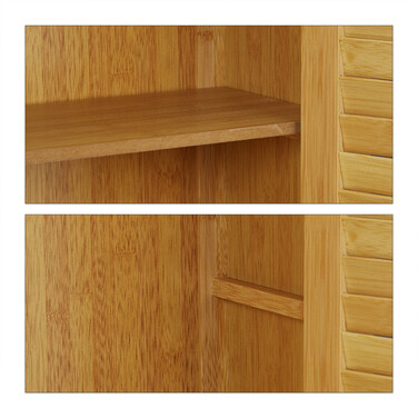 Relaxdays Bamboo Slatted Washing Machine Shelf