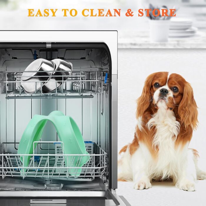 Миска для собак VIVAGLORY Splashfree - нерозливної миски для корму, з силіконовим килимком, нержавіюча сталь, S (1310 мл, м'ятний колір)