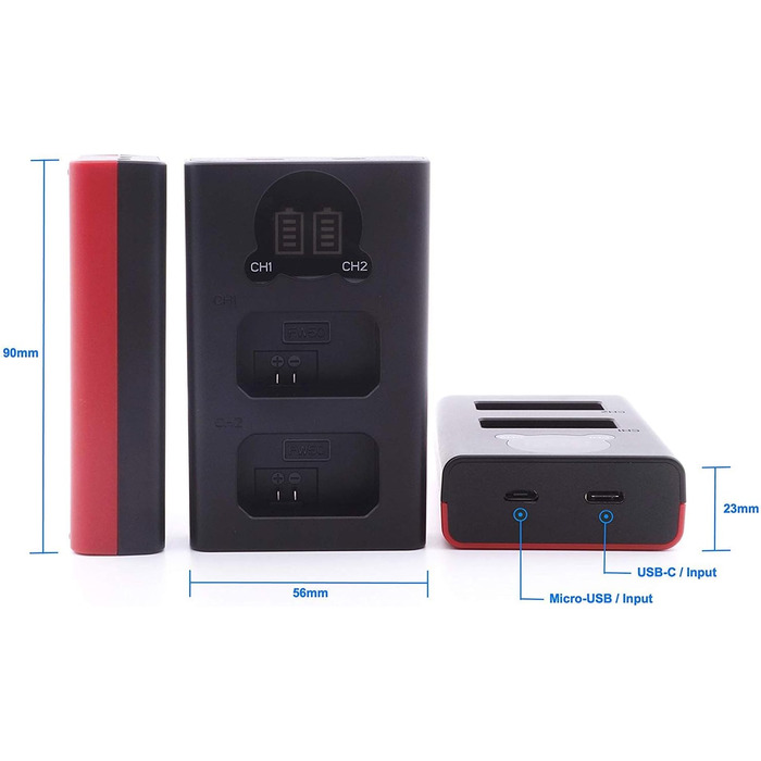 Акумулятор Baxxtar NP-FZ100 2600mAh + Двоканальний зарядний пристрій USB-C для Sony Alpha 6600/6700/7 III/IV/7R III-V/7S III/7C/A9/FX3/FX30/ZV-E1 - Комплект