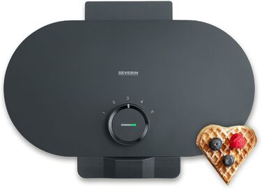 Severin WA 2106 Electric Heart-Shaped Waffle Maker - Slim Design, Non-Stick Coating