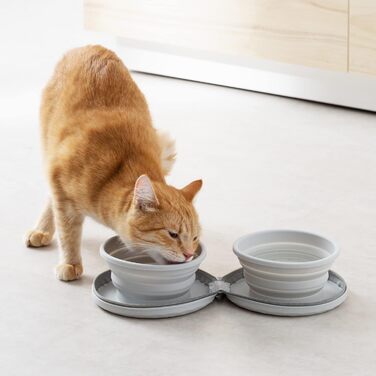 Набір мисок для собак та котів Navaris: 2 складні миски з силікону + сумка