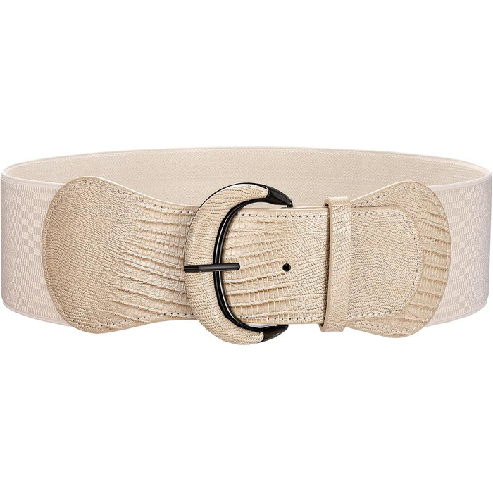 Жіночий широкий еластичний пояс WERFORU для суконь та костюмів, розмір 94-107 см (K-khaki)