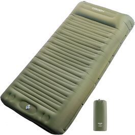 Origem Self-Inflating Camping Mat - Lightweight & Compact Sleeping Pad with Foot Pump - Ideal for Hiking, Beach, Travel, Tent & Hammock (Army Green)