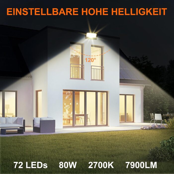DUSKTEC LED Floodlights Outdoor RGB, Colorful Floodlight 80W, Dimmable Outdoor Floodlight with APP, Outdoor Bluetooth Floodlight with Plug Color Changing Warm White, Tree Floodlight IP66 Waterproof for Garden