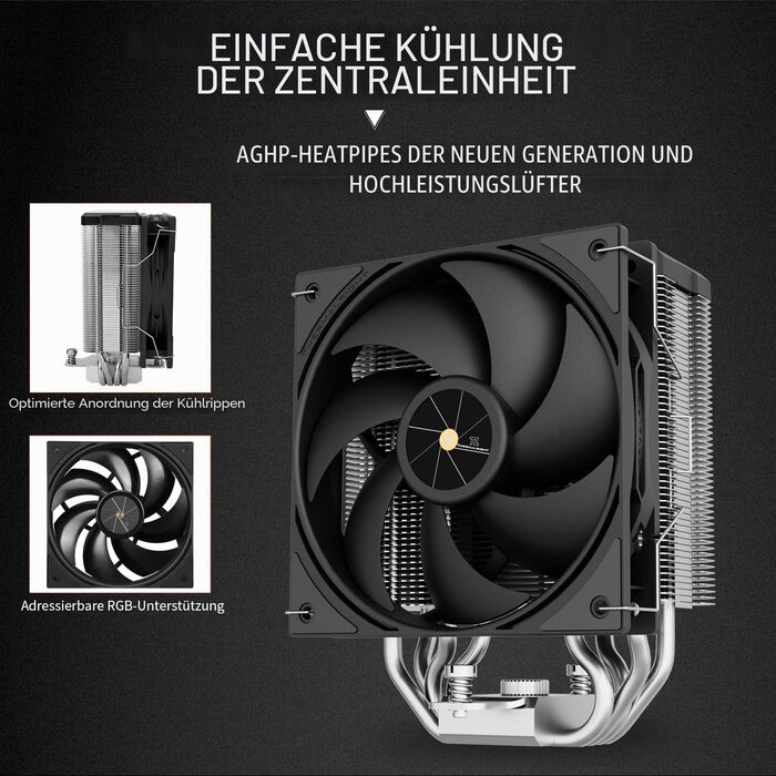 Кулер для процесора Thermalright Assassin X 120R Digital Black, 120мм PWM вентилятор, цифровий дисплей, сумісність з AM4/AM5, Intel LGA1700/1851/1200/115X