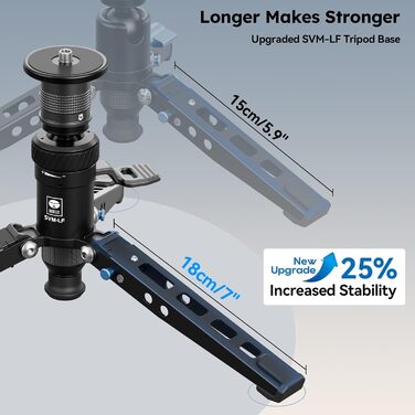 SIRUI Монопод з вуглецевого волокна з швидкою системою | 165 см, професійний, 3-в-1, вантажопідйомність 10 кг, для DSLR та відео (SVM-165P)