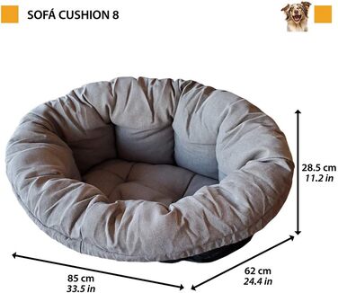 Крісло-лежанка для собак та котів Ferplast SOFA 'CUSHION' - м'яке, зручне, 85 x 62 x 28.5 см, сірий/taupe