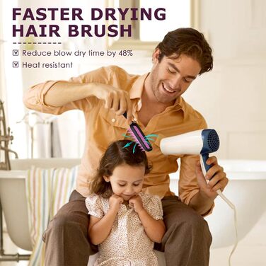 Щітка для волосся SHINLEA без заплутування для мокрого та сухого волосся, швидко сушка, повітряна розпушувальна щітка для жінок, чоловіків, дітей, зменшує випадіння волосся, розплутує вузли (Рожева)