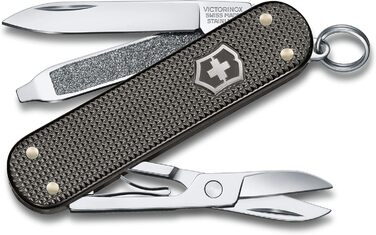 Нож VICTORINOX Classic SD Alox Limited Edition 2022, 5 функцій, Swiss Made, мультитул з ножицями, сірий, у подарунковій коробці