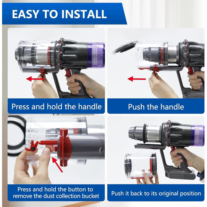 Контейнер для пилу сумісний з Dyson V12 Slim, V12 Detect Slim, V10 Digital Slim, SV18, SV20. Замінна частина для пилососа Dyson, артикул 965272-01