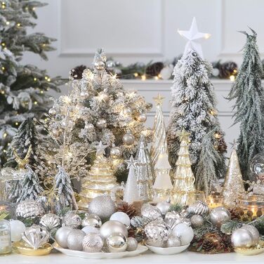 41 штука прикрас для ялинки Sea Team з міцного пластику (60 мм, шампань)