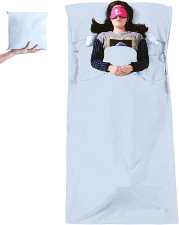 Azarxis Cotton Sleeping Bag Liner, Lightweight and Comfortable, Travel Sleeping Bag Summer Sleeping Bag Inner Sleeping Bag for Backpacking, Hostels and Mountain Huts
