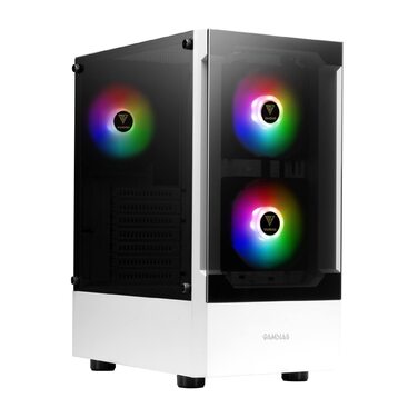 Корпус для ПК Gamdias TALOS E3 - Mid-Tower, білий, з 3 RGB вентиляторами, сітчаста передня панель, скло, PSU-кришка