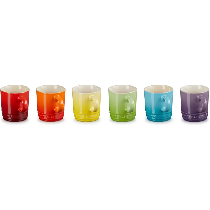 Le Creuset 6-Piece Stoneware Espresso Cups, 100 ml, Rainbow, 79114108359030