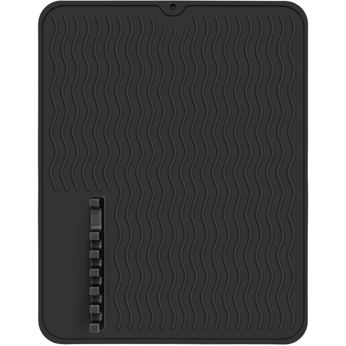 Килимок для посуду Thinkingwings 50x40 см з силікону, чорний, термостійкий, неслизький