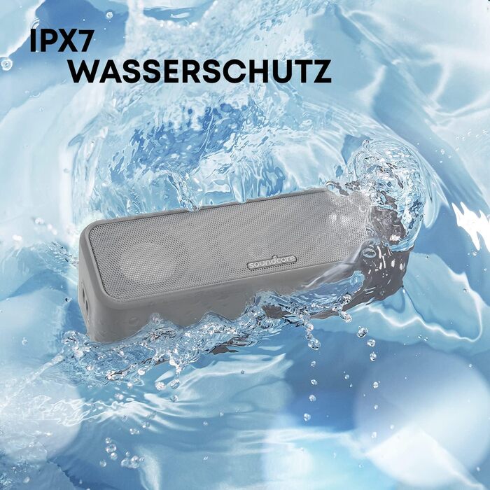 Soundcore 3 Bluetooth колонка: Стереозвук, Titan-драйвери, PartyCast, BassUp, 24 год, IPX7, EQ - Чорний/Срібний